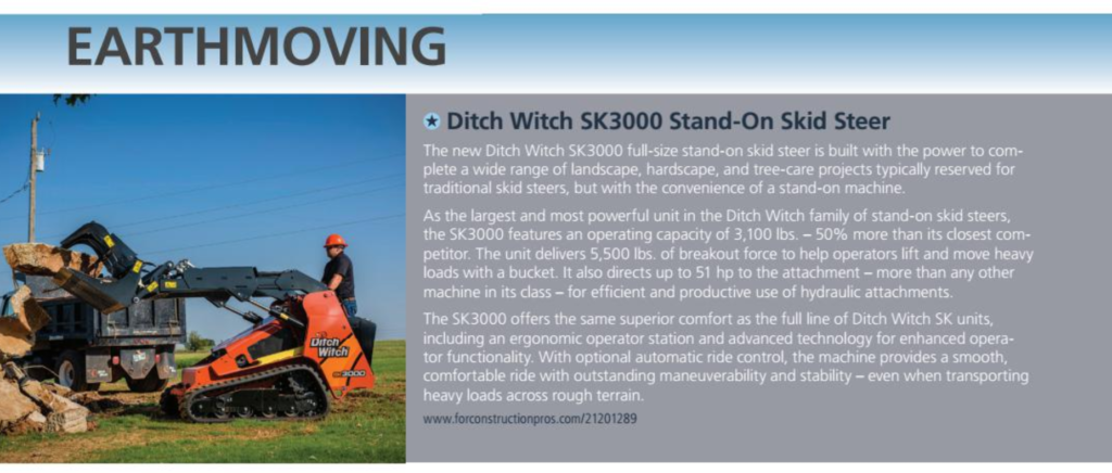 Ditch Witch SK3000 award